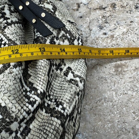 Like Dreams Backpack Womens Black Cream Python Print Zipper Pocket Polyester NWT - Picture 6 of 13